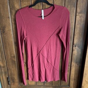FP Movement by Free People Red Asymmetric Long Sleeve Top